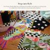 MACKENZIE-CHILDS Bath Rug, Bath Mat for Bathroom Use, Cotton Rug, White Flower Market(Flower Market Black)
