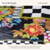 MACKENZIE-CHILDS Bath Rug, Bath Mat for Bathroom Use, Cotton Rug, White Flower Market(Flower Market Black)