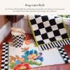 MACKENZIE-CHILDS Bath Rug, Bath Mat for Bathroom Use, Cotton Rug, White Flower Market(Flower Market White)
