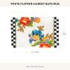 MACKENZIE-CHILDS Bath Rug, Bath Mat for Bathroom Use, Cotton Rug, White Flower Market(Flower Market White)
