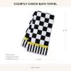 MACKENZIE-CHILDS Bath Towel, Cute Decorative Bathroom Towel, Blue-and-White Royal Check(Courtly Check)