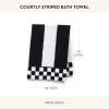 MACKENZIE-CHILDS Bath Towel, Cute Decorative Bathroom Towel, Blue-and-White Royal Check(Courtly Striped)
