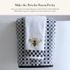MACKENZIE-CHILDS Bath Towel, Cute Decorative Bathroom Towel, Blue-and-White Royal Check(Micro Check)