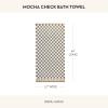 MACKENZIE-CHILDS Bath Towel, Cute Decorative Bathroom Towel, Blue-and-White Royal Check(Mocha Check)