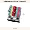 MACKENZIE-CHILDS Bath Towel, Cute Decorative Bathroom Towel, Blue-and-White Royal Check(Multicolor Stripe and Dot Confetti)
