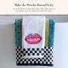 MACKENZIE-CHILDS Bath Towel, Cute Decorative Bathroom Towel, Blue-and-White Royal Check(Multicolor Stripe and Dot Confetti)