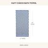 MACKENZIE-CHILDS Bath Towel, Cute Decorative Bathroom Towel, Blue-and-White Royal Check(Navy Check)