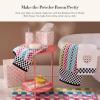 MACKENZIE-CHILDS Bath Towel, Cute Decorative Bathroom Towel, Blue-and-White Royal Check(Rainbow Micro Check)