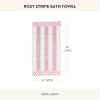 MACKENZIE-CHILDS Bath Towel, Cute Decorative Bathroom Towel, Blue-and-White Royal Check(Rosy Stripe)
