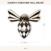 MACKENZIE-CHILDS Bee, Hanging Bee Decoration, Black-and-White Courtly Check