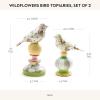 MACKENZIE-CHILDS Bird Topiaries, Decorative Bird Decor for Living Room or Bedroom Table Decor, Set of 2, Wildflowers(Wildflowers)