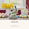 MACKENZIE-CHILDS Bunny Figure, Spring and Easter Rabbit Decor, Calico Foil Small Bunny