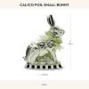 MACKENZIE-CHILDS Bunny Figure, Spring and Easter Rabbit Decor, Calico Foil Small Bunny