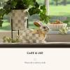 MACKENZIE-CHILDS Bunny Figurine, Rabbit Figurine Decoration for Spring, Resting Royal Check(Sterling Check)