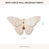 MACKENZIE-CHILDS Butterfly, Hanging Butterfly Wall Decor, Black-and-White Courtly Check(Rosy Check)