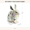 MACKENZIE-CHILDS Butterfly Toile Bunny Figurine, Resin Rabbit Statue for Spring, Tall(Short)