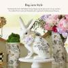 MACKENZIE-CHILDS Butterfly Toile Bunny Figurine, Resin Rabbit Statue for Spring, Tall(Tall)