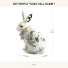 MACKENZIE-CHILDS Butterfly Toile Bunny Figurine, Resin Rabbit Statue for Spring, Tall(Tall)