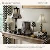 MACKENZIE-CHILDS Candlestick Lamp, Decorative Lamp for Living Room or Bedroom, Blue-and-White Royal Check(Black)