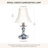 MACKENZIE-CHILDS Candlestick Lamp, Decorative Lamp for Living Room or Bedroom, Blue-and-White Royal Check(Blue)