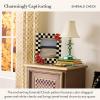 MACKENZIE-CHILDS Candlestick Lamp, Decorative Lamp for Living Room or Bedroom, Blue-and-White Royal Check(Emerald Check)