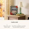 MACKENZIE-CHILDS Candlestick Lamp, Decorative Lamp for Living Room or Bedroom, Blue-and-White Royal Check(Emerald Check)