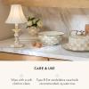 MACKENZIE-CHILDS Candlestick Lamp, Decorative Lamp for Living Room or Bedroom, Blue-and-White Royal Check(Mocha Check)