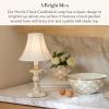 MACKENZIE-CHILDS Candlestick Lamp, Decorative Lamp for Living Room or Bedroom, Blue-and-White Royal Check(Mocha Check)