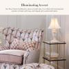 MACKENZIE-CHILDS Candlestick Lamp, Decorative Lamp for Living Room or Bedroom, Blue-and-White Royal Check(Rosy Check)
