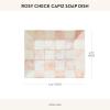 MACKENZIE-CHILDS Capiz Soap Dish, Decorative Soap Holder, Pink-and-White Rosy Check(Rosy Check)