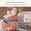 MACKENZIE-CHILDS Capiz Soap Pump, Liquid-Soap Dispenser for Bathroom or Kitchen, Pink-and-White Rosy Check(Rosy Check)