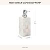 MACKENZIE-CHILDS Capiz Soap Pump, Liquid-Soap Dispenser for Bathroom or Kitchen, Pink-and-White Rosy Check(Rosy Check)