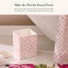 MACKENZIE-CHILDS Capiz Waste Bin, Decorative Bathroom and Bedroom Trash Can, Pink-and-White Rosy Check(Rosy Check)