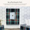 MACKENZIE-CHILDS Carriage Clock, Decorative Printed Glass Clock for Kitchen and Living Room, Black Tartan