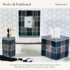 MACKENZIE-CHILDS Carriage Clock, Decorative Printed Glass Clock for Kitchen and Living Room, Black Tartan