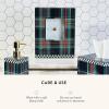 MACKENZIE-CHILDS Carriage Clock, Decorative Printed Glass Clock for Kitchen and Living Room, Black Tartan