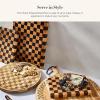 MACKENZIE-CHILDS Check Cheese Board Set, Wooden Cheese Board and Cheese Knife Set, 8- by 12-Inch Cutting Board with Knife