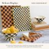 MACKENZIE-CHILDS Check Cheese Board Set, Wooden Cheese Board and Cheese Knife Set, 8- by 12-Inch Cutting Board with Knife