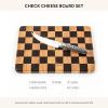 MACKENZIE-CHILDS Check Cheese Board Set, Wooden Cheese Board and Cheese Knife Set, 8- by 12-Inch Cutting Board with Knife