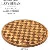 MACKENZIE-CHILDS Check Lazy Susan, Cute Rotating Serving Board, Round Charcuterie Board, or Dish Holder
