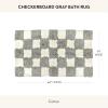 MACKENZIE-CHILDS Checkerboard Bath Rug, Washable Bath Mat for Restroom Decor, 24″ x 40″, Navy-Blue-and-White Check(Grey)
