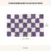 MACKENZIE-CHILDS Checkerboard Bath Rug, Washable Bath Mat for Restroom Decor, 24″ x 40″, Navy-Blue-and-White Check(Plum)