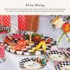 MACKENZIE-CHILDS Cheese Course, Cute Cheese Board and Serving Board for Charcuterie, Blue-and-White Royal Check(Courtly Check)
