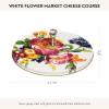 MACKENZIE-CHILDS Cheese Course, Cute Cheese Board and Serving Board for Charcuterie, Blue-and-White Royal Check(White Flower Market)