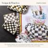 MACKENZIE-CHILDS Cocktail Napkin Holder, Kitchen Napkin Holder for Table and Countertop, Black-and-White Courtly Check(Courtly Check)