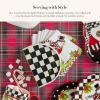 MACKENZIE-CHILDS Cocktail Napkin Holder, Kitchen Napkin Holder for Table and Countertop, Black-and-White Courtly Check(Courtly Check)