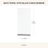MACKENZIE-CHILDS Cotton Bath Towel, Cute Decorative Bathroom Towel, Brown-and-White Mocha Check Border(Black Check Border)