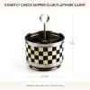 MACKENZIE-CHILDS Courtly Check Supper Club Flatware Storage Caddy, Kitchen Utensil Organizer for Silverware and Napkins(Courtly Check)