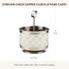 MACKENZIE-CHILDS Courtly Check Supper Club Flatware Storage Caddy, Kitchen Utensil Organizer for Silverware and Napkins(Sterling Check)