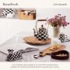MACKENZIE-CHILDS Cow Creamery Butter Dish, Black-and-White Ceramic Butter Dish with Lid